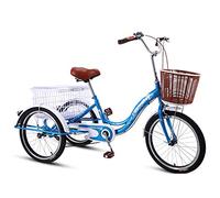 OWOHYG Single Speed Adult Tricycle 3 Wheeled Trike Cruise Bike Carbon Steel Frame with Large Size Basket for Recreation Shopping Exercise Picnic Cycling Pedalling