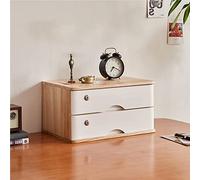 OWOHYG Solid Wood Desktop File Cabinet with Lock - Multi-Tier Storage Solution, Wooden Drawer for A4 Files, Office Storage Box - 1/2/3/4 Drawer Options (A 2 drawer)