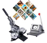 OWOHYG Square Badge,100 Sets of Materials + Paper Cutter + Fridge Sticker Making Machine,Photo Magnet,60x40mm