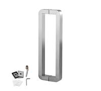 OWOHYG Square Handle for Glass Swing Door, Smooth Polished Surface Shower Door Handle, Grab Bar for Interior and Exterior Doors, Chrome Mirror-Polish,Silver,102.5cm, 100cm