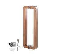 OWOHYG Square Handle for Glass Swing Door, Smooth Polished Surface Shower Door Handle, Grab Bar for Interior and Exterior Doors, Chrome Mirror-Polish,Rose Gold,102.5cm, 100cm