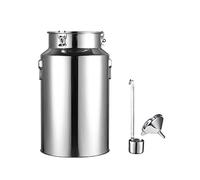 OWOHYG Stainless Steel Airtight Milk Canister Heavy Duty Milk Can Bucket Wine Pail Cream Transport Barrels Dairy Pot Oil Tank with Funnel and Wine Spoon/A / 22L,A,28L