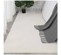 OWOHYG Tappeto da comodino in pelliccia sintetica di coniglio, morbido e spesso, non perde pelo, per soggiorno, camera da letto, piccolo arredamento per la casa,Beige,23.6 * 35.4in