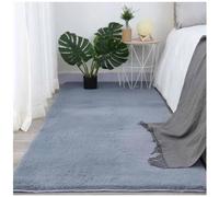OWOHYG Tappeto da comodino in pelliccia sintetica di coniglio, morbido e spesso, non perde pelo, per soggiorno, camera da letto, piccolo arredamento per la casa,Light Gray,23.6 * 35.4in