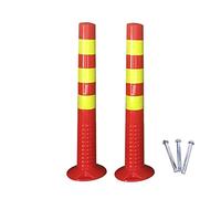 OWOHYG Traffic Delineator Post Delineator Cone Plastic Security Posts for Driveways, 30 Inches Parking Reflective Bollard Traffic Road Cones for Driveway Walkway Sidewalk Restaurant Hote,Red,4 Pack