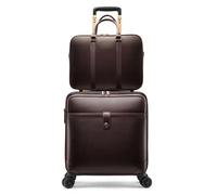 OWOHYG Travel Suitcase Set,Luggage Case Suitcase Professional Travel Trolley Case Set Boarding Box,with Mobile Caster,Brown-18In