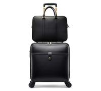 OWOHYG Travel Suitcase Set,Luggage Case Suitcase Professional Travel Trolley Case Set Boarding Box,with Mobile Caster,Black-16In