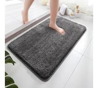 OWOHYG Ultra-Soft Non-Slip Bathroom Mat - Absorbent Ultra-Fine Fiber Floor Rug for Bathroom & Living Room - Apricot Color, 400MM x 600MM, Cozy & Stylish Home Decor,Dark Gray,500mmx800mm