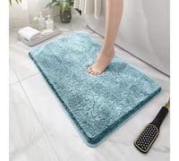 OWOHYG Ultra-Soft Non-Slip Bathroom Mat - Absorbent Ultra-Fine Fiber Floor Rug for Bathroom & Living Room - Apricot Color, 400MM x 600MM, Cozy & Stylish Home Decor,Sky Blue,400MMx600MM