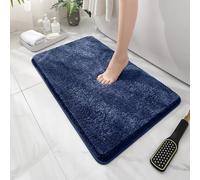 OWOHYG Ultra-Soft Non-Slip Bathroom Mat - Absorbent Ultra-Fine Fiber Floor Rug for Bathroom & Living Room - Apricot Color, 400MM x 600MM, Cozy & Stylish Home Decor,Dark Blue,500mmx800mm