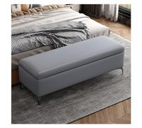 OWOHYG Upholstered Storage Bench Ottoman for Bedroom Entryway End of Bed Bench with Greenish Blue Velvet Finish,Dark Grey,120 * 40 * 42cm