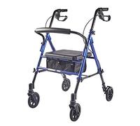 OWOHYG Walker,Electric Wheelchair Transport Rollator Walker with Seat and Wheels - Folding Walker and Transport Chair It's,Blue
