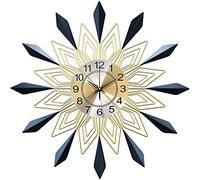 OWOHYG Wall Clocks for Living Room Decor Large 3D Metal Wall Clock, Silent Non Ticking Clock Battery Operated for Bedroom Kitchen Decorative,60CM,70CM