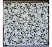 OWOHYG White Cloth Background Flower Wall Background Wall,Floral Arrangement Flower Wall Panel Set, Silk Hydrangea Floral Panel for Photo Background Home Party Wedding Backdrop-1 * 2m/3.2 * 6.5ft