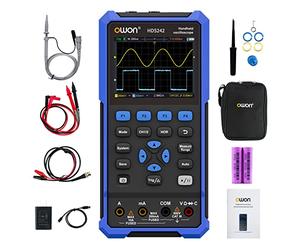 OWON HDS242 2 in 1 Handheld Oscilloscope,40Mhz Bandwidth USB Type C with 3.5 inch LCD Display, 20000 Counts Digital Multimeter, 2CH Digital Oscilloscope
