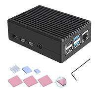 owootecc Aluminium Raspberry Pi 4 Case with Cooling Column, Fanless Metal Heatsink Shell for Raspberry Pi 4 Model B (Black)