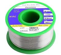 Owootecc Lead Free Solder Wire 0.6mm Sn99.3 Cu0.7 with Rosin Core for Electrical Soldering Net Weight 100g/0.22lb