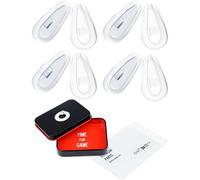 OWORK 4 Pairs Ultra Soft Silicone Eyeglass Nose Pads for Oakley Contrail OO4147/Socket 5.5/Socket 5.0/Steel Plate OX3222, Push-in Air Chamber Anti-Slip Glasses Nose Piece Replacement Kit Clear