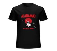 OWOW Alabama 3 Hits and Exit Woundss Mens T Shirt Logo Printed Tee Shirt Crew Neck T-Shirt for Mens Short Sleeve Tee (Black XXL)