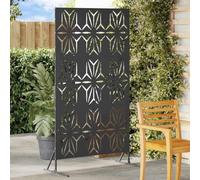 Owoxanthellate 180x100x50 cm Steel Garden Privacy Screen Black, Modernes Design for Wind Shield & Patio Elegance, Robust Garden Fence Panel for Outdoor Lounges, Lawns and Terraces