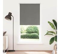 Owoxanthellate Roller Blind Blackout Grey 100x230 cm with Aluminium Top Rail, Child-Safe Cord Clip, No-Drill or Screw Fix, 100% Polyester, for Living Room, Bedroom or Kitchen Window