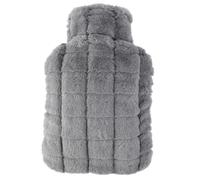 OWOZOI Fluffy Hot Water Bottle, Soft Furry Cover with Hand Pocket, 2L Large Capacity, Hot Water Bag for Pain Relief, Period Cramps, Back, Shoulder, Neck, Arthritis, Bed Warmer, Grey