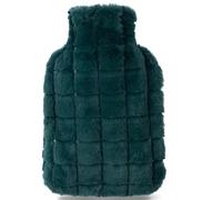 OWOZOI Fluffy Hot Water Bottle, Soft Furry Cover with Hand Pocket, 2L Large Capacity, Hot Water Bag for Pain Relief, Period Cramps, Back, Shoulder, Neck, Arthritis, Bed Warmer, Green