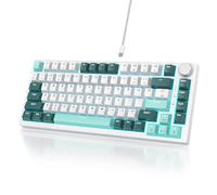 Owpkeenthy 75 Percent Gaming Keyboard Gasket Mounted, 82 Key Wired Mechanical Keyboard Hot Swappable with Knob Linear Red Switch RGB Backlit for PC Laptop (Forest)