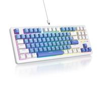 Owpkeenthy 75 Percent Gaming Keyboard Gasket Mounted,87 Key Wired TKL Mechanical Keyboard Hot Swappable Linear Pre-lubed Linear Switch South-Facing RGB Backlit for PC Laptop (N-Blue)
