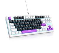 Owpkeenthy 75 Percent Gaming Keyboard Gasket Mounted with Pre-lubed White Switch, 87 Key Wired Mechanical Keyboard Hot Swappable RGB Backlit for MAC Win (R-Purple)