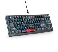 Owpkeenthy - Mechanical Gaming Keyboard Board Mounted Hot Swappable 87 Keys South Facing RGB Keyboard with Linear Silent White Switch and Cherry Keys for Win Mac