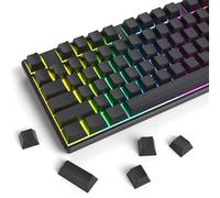 Owpkeenthy - PBT Keycaps Set, Custom Cherry Profile 1.5mm Thickness, ANSI ISO, Minimalist, for Mechanical Keyboard 60% 65% 75% Full-Size MX Switches, Blank Black