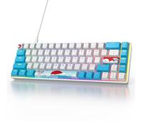 Owpkeenthy Portable 60% Mechanical Gaming Keyboard, Ultra Compact RGB Wired 65 Percent Mini Office Keyboard Backlit with Red Switch for PC/PS5/XBOX(Blue/ 68 Red Switch)