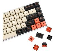 Owpkeenthy Retro Carbon Keycaps ASA Profile 150-Key Custom Doubleshot ABS Key Caps Set with Split Spacebar for US and UK Layouts Mechanical Gaming Keyboard(ASA/Carbon)