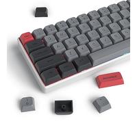 Owpkeenthy Retro XDA Profile Keycaps, PBT Material 134 Keys Black & Grey Keycap Set, Compatible with Cherry MX Switches, Full Size 60% 65% 75% Mechanical Keyboard (Dark Gray-Red)