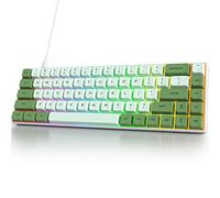 Owpkeenthy Wired 65% Percent Mechanical Gaming Keyboard Creamy Keycaps with Red Switch Ultra Compact RGB 60% Cute Green Gaming Keyboard N-Key Rollover for PC Gamer (Matcha/68 Red Switch)