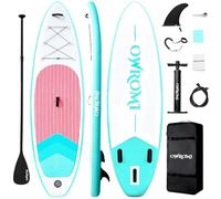 OWROMI Inflatable Stand Up Paddle Boards with Premium SUP Paddle Board Accessories, Wide Stable Design, Anti-Slip EVA Deck for Youth & Adult (Gradient-Mint Green)