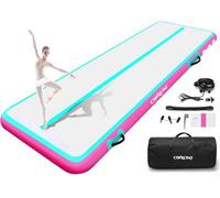 OWROMI Inflatable Tumble Track Gymnastic Mat 6.6ft 10ft 13ft 16ft 4/8 Inch Thickness Mats with Air Pump for GYM/Yoga/Dance/Water Fun