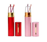 OWTXIS 2 Pack Blue Light Blocking Reading Glasses - Slim Pocket Readers with Pen Clip Case Mini Lightweight Readers (Pink, Red, +3.50)