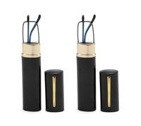 OWTXIS 2 Pack Blue Light Blocking Reading Glasses - Slim Pocket Readers with Pen Clip Case Mini Lightweight Readers (2 Black, +1.50)