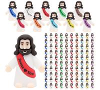 Owurha 300 Pcs Jesus Love You Mini Figures Baby Jesus Figurines in Bulk Tiny Miniature Religious Figures for Hide and Seek, Sunday School, Religious Party Favors, Baptism Gifts, Easter Egg Stuffers