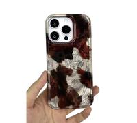 owwiktten Glitter Western Cow Print Phone Case for iPhone 17 Pro, Compatible with MagSafe, Retro Cute Amber Tortoise Animal Cool Girl Cover for Women - Cow