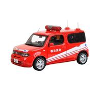 OWYALQ Diecast Model Car 1:43 For Nissan Cube Z12 2009 Fire Police Vehicle Alloy Scene Model Collection Hobby Gift Toy Miniature Vehicle