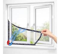 OWYR Magnetic Fly Screen Window, DIY Up to 131x150cm, White Frame White Net | Adjustable Size DIY Fit, Fiberglass Insect Mesh, Full Frame Magnetic Strip, Easy Installation, Mosquito Net & Bug Screen