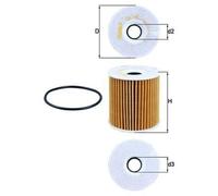 Mahle Original Oil Filter OX 149D - 76mm x 79mm - with Gasket Set - Fits Volvo