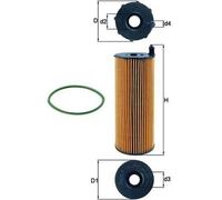 Mahle Original Oil Filter OX 196/3D with Gasket Set