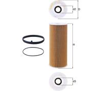 Oil filter Filter Insert OX 381D MAHLE for AUDI VW PORSCHE