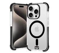OX Armour Case for iPhone 15 Pro Max - Shockproof Military Grade 3M Drop Protection Reinforced Corner Anti Scratch Cover Screen & Camera Lens Protector - Compatible with MagSafe - Bear Black