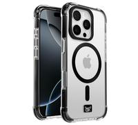 OX Armour Case for iPhone 16 Pro - Shockproof Military Grade 3M Drop Protection Reinforced Corner Anti Scratch Cover Screen & Camera Lens Protector - Compatible with MagSafe - Bear Black