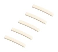 Ox Bone Guitar Nut Replacement Set 5pcs for Guitar Parts | 4 X 0.63x0.34cm, Curved Top Profile, Pack of Five, Instrument Accessory for Vintage Instruments